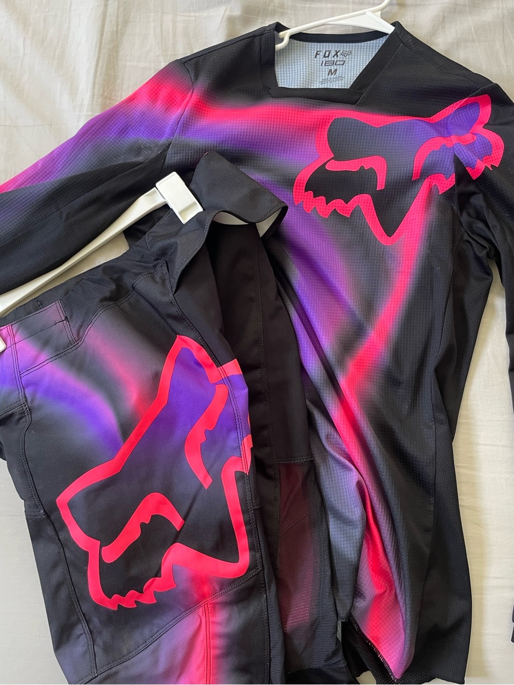 Fox Women’s Black Purple Pink Neon Motocross Jersey and Pants
